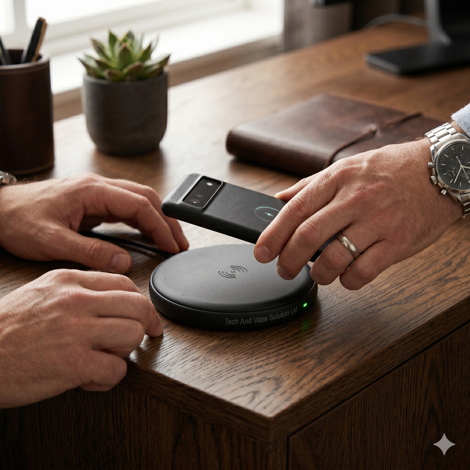 Tech And Vape Solution Ltd 15W Fast Wireless Charging Pad - Black - Image 5