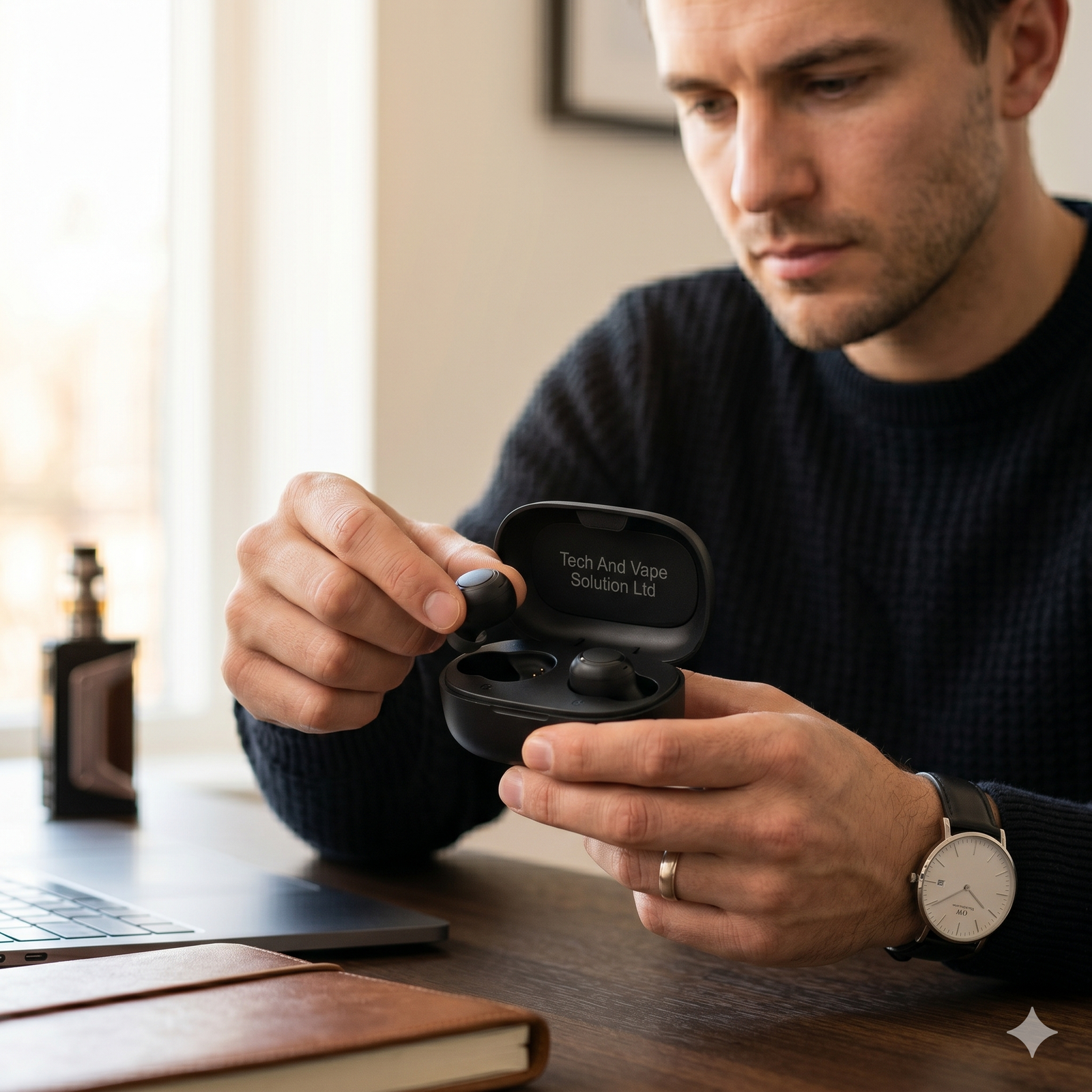 Tech And Vape Solution Ltd True Wireless Bluetooth Earbuds - Matte Black - Image 5